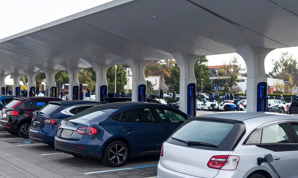 electric vehicle charging at a big hub