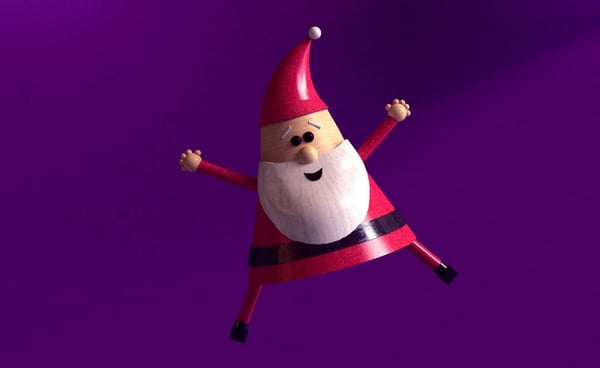 happy and geometrical santa claus