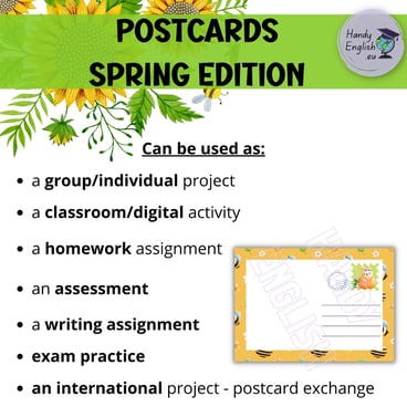 SPRING POSTCARDS for writing and vocabulary projects