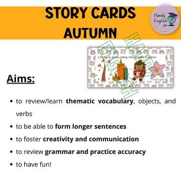 Autumn Story/ Speaking Cards halloween task cards, creative storytelling/writing