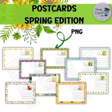 SPRING POSTCARDS for writing and vocabulary projects