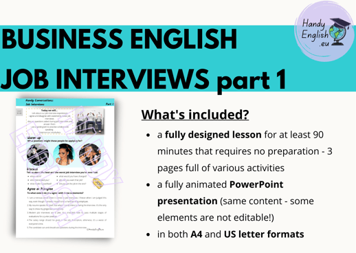 business english job interviews speaking and vocabulary