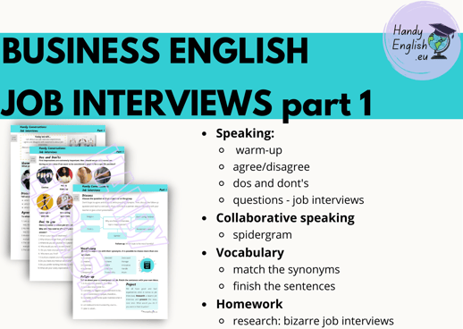 business english job interviews speaking and vocabulary