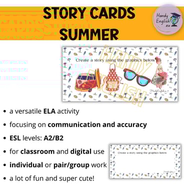 warm up, speaking tasks, homework/writing assignment, classroom projects, summer holidays