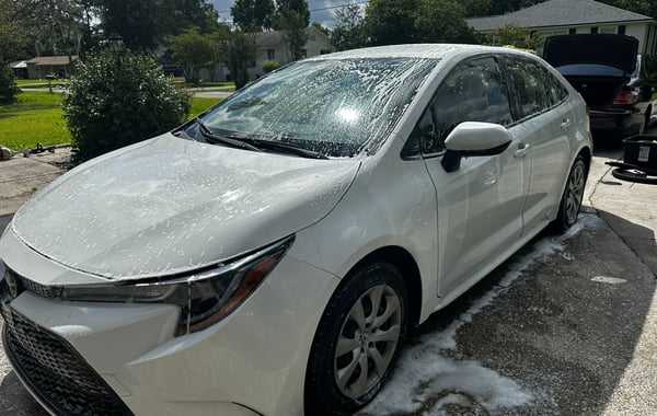 Detailed vehicle in driveway