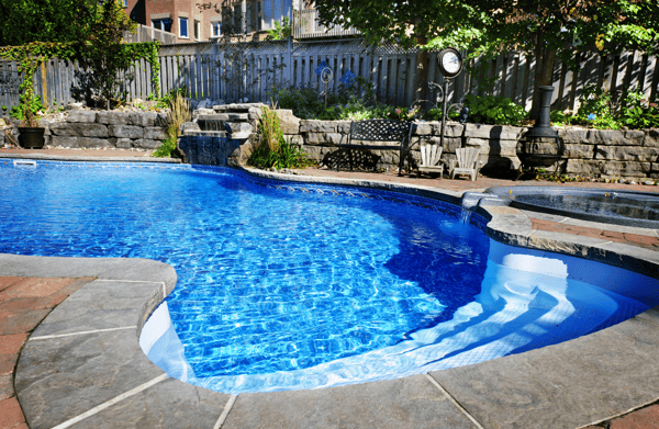 Beautiful restored pool with clear-blue water