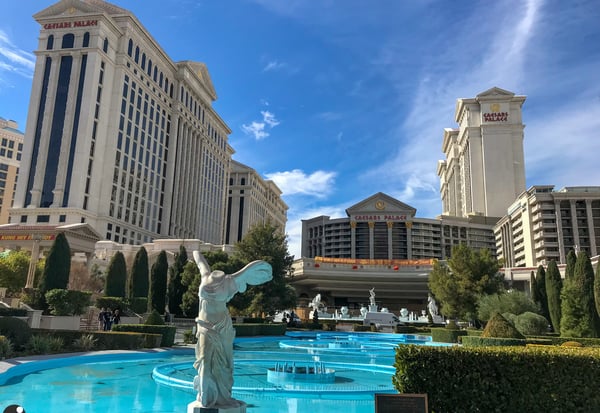 Caesars Palace entrance in Las Vegas