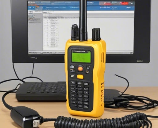 a yellow and black digital radio programming by PC