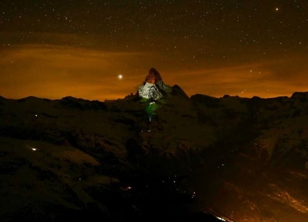 Indian Tricolour in Swiss Alps