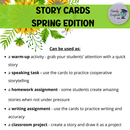 Story cards spring st particks day earth day vocabulary