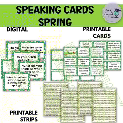 ESL EFL speaking cards spring conversations writing prompts