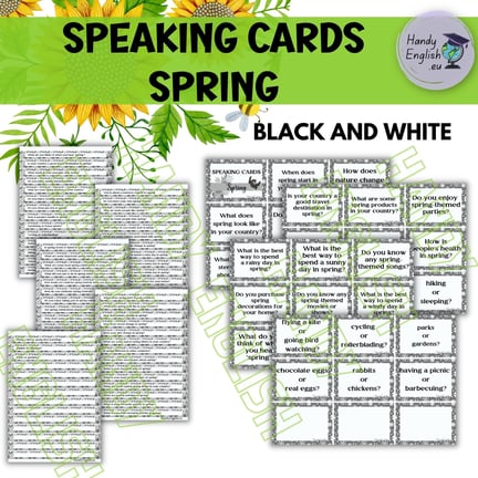 ESL EFL speaking cards spring conversations writing prompts