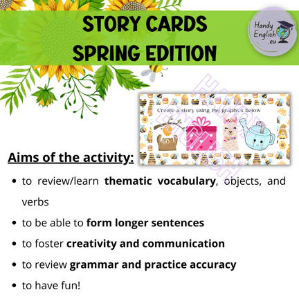 Story cards spring st particks day earth day vocabulary