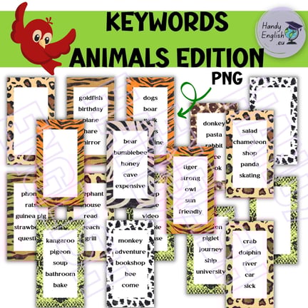 Animals keywords writing and speaking prompts