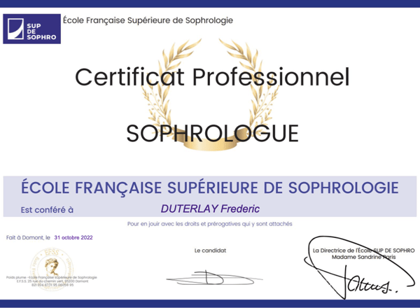 Certificat dipolme sophrologue