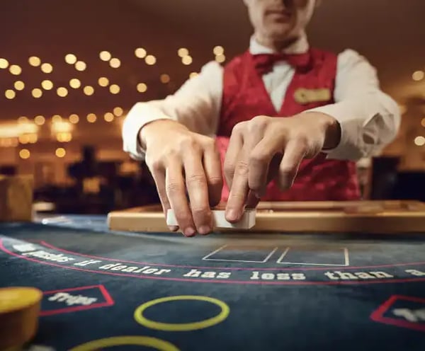 a man in a casino gambling game