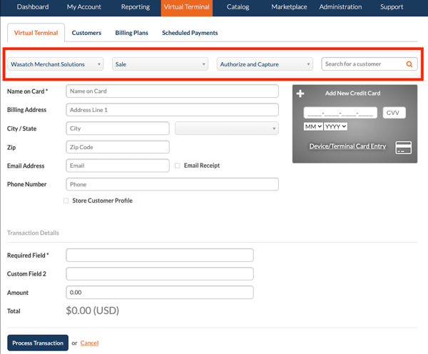 Step 1 of Processing a Transaction