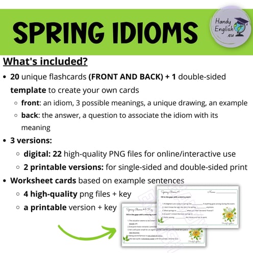 ESL EFL SPRING EARTH DAY IDIOMS VOCABULARY