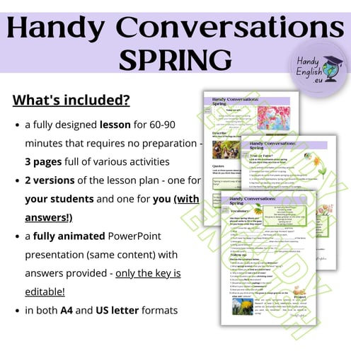 Spring no-prep lesson plan speaking and vocabulary
