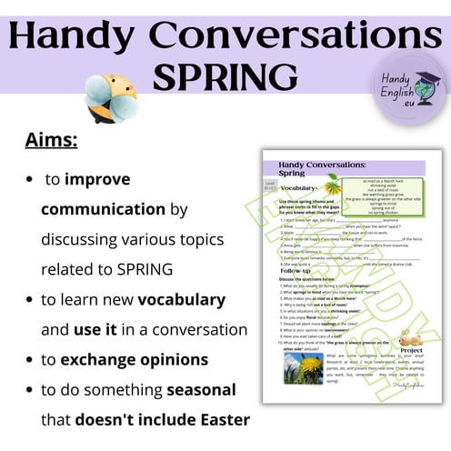 Spring no-prep lesson plan speaking and vocabulary