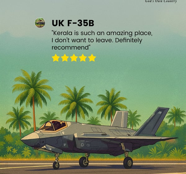 Kerala Tourism X post on British Fighter Plane