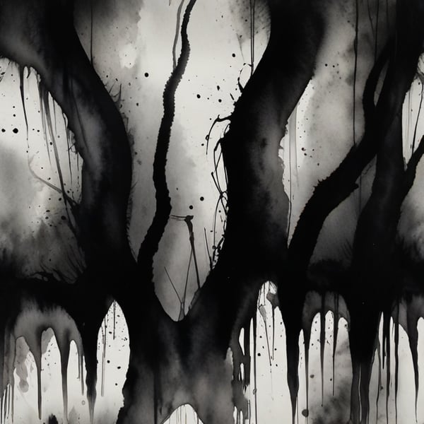 Aquarelle dark horror abstract