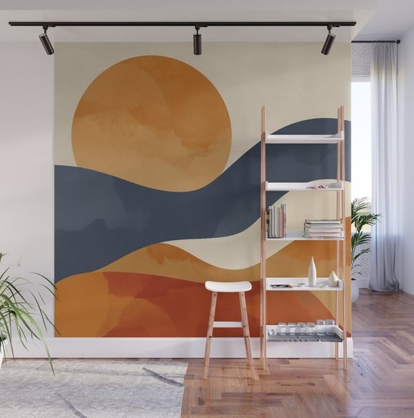 Retro Boho Abstract Design Wall Mural BY Fresh Wave Lab