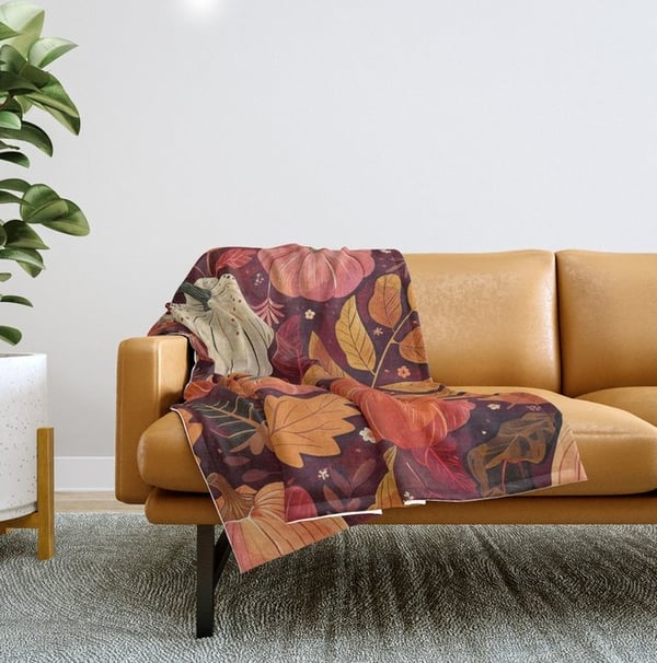 Autumnal Abundance Throw Blanket BY Fresh Wave Lab