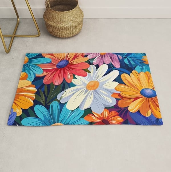 Vibrant Floral Fiesta Rug BY Fresh Wave Lab