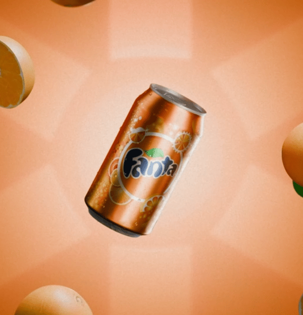 3D product animations of Fanta pop drink
