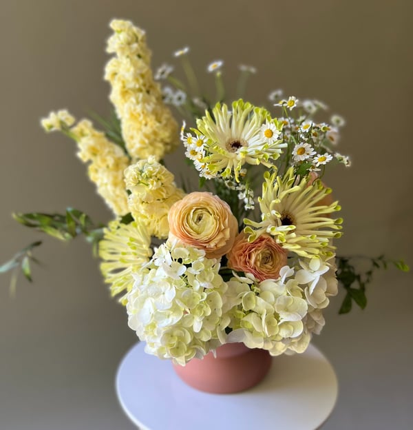 prearranged flowers in a vase