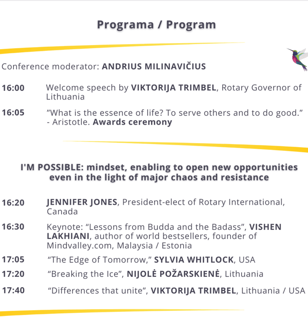 Conference Program "Perseverance: Opportunities multiply when seized"