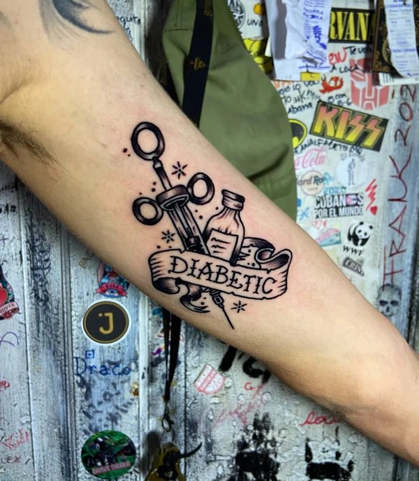 This is a Tattoo made as a mark of the illnes that the client has, diabetes