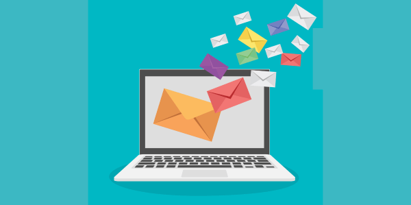 a laptop recieving and sending email messages