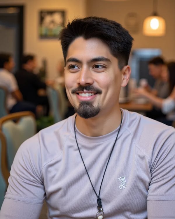 Rafael castillo a software engineer with a beard and a necklace with a necklace with a pendant