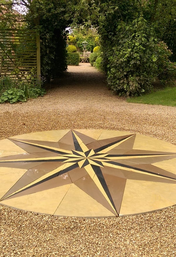 Garden paving mosaic at the east ruston old vicarage