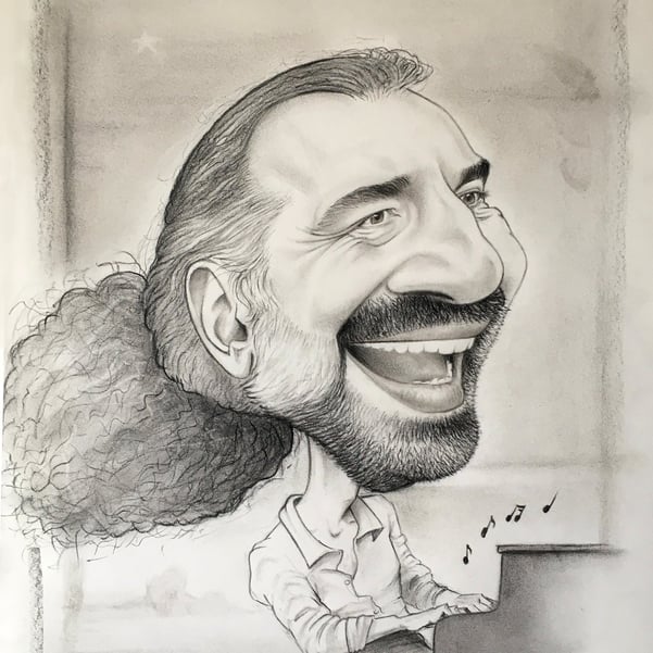 Caricatura Stefano Bollani 