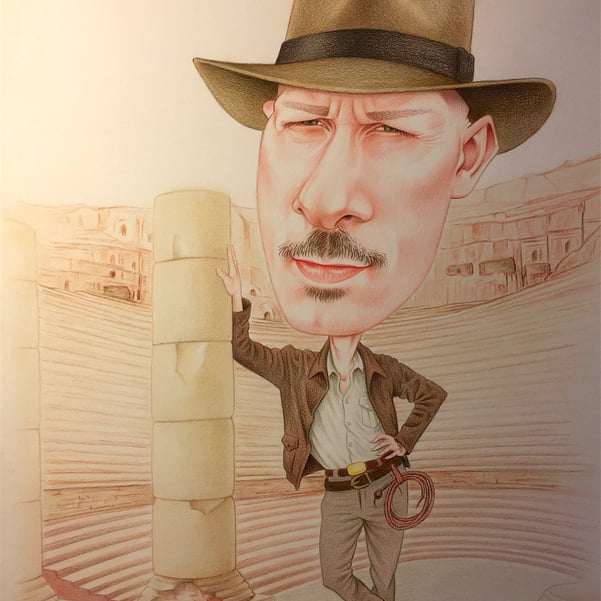 Caricatura idea regalo Indiana Jones 