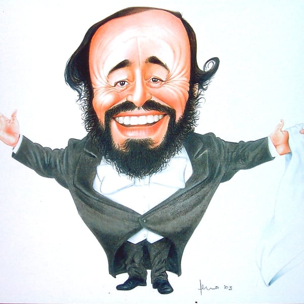 Caricatura Luciano Pavarotti Modena