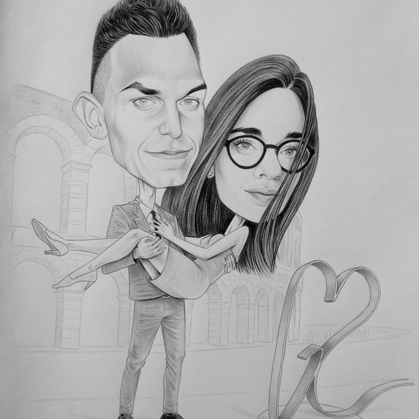 Caricatura sposi matrimonio 