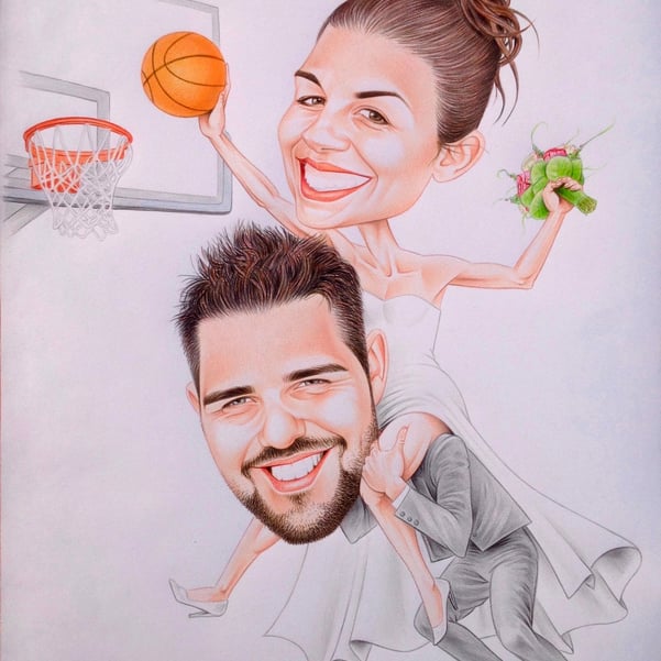 Caricatura sposi idea regalo di matrimonio