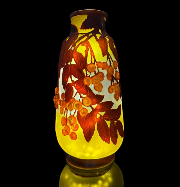 Vase verre soufflé Gallé