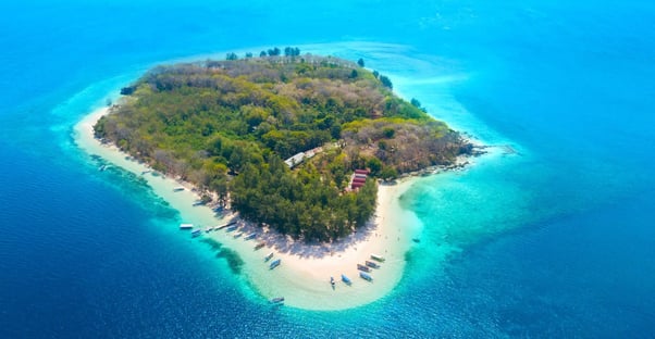 Ilha de Gili Naggu, em Lombok, Indonésia