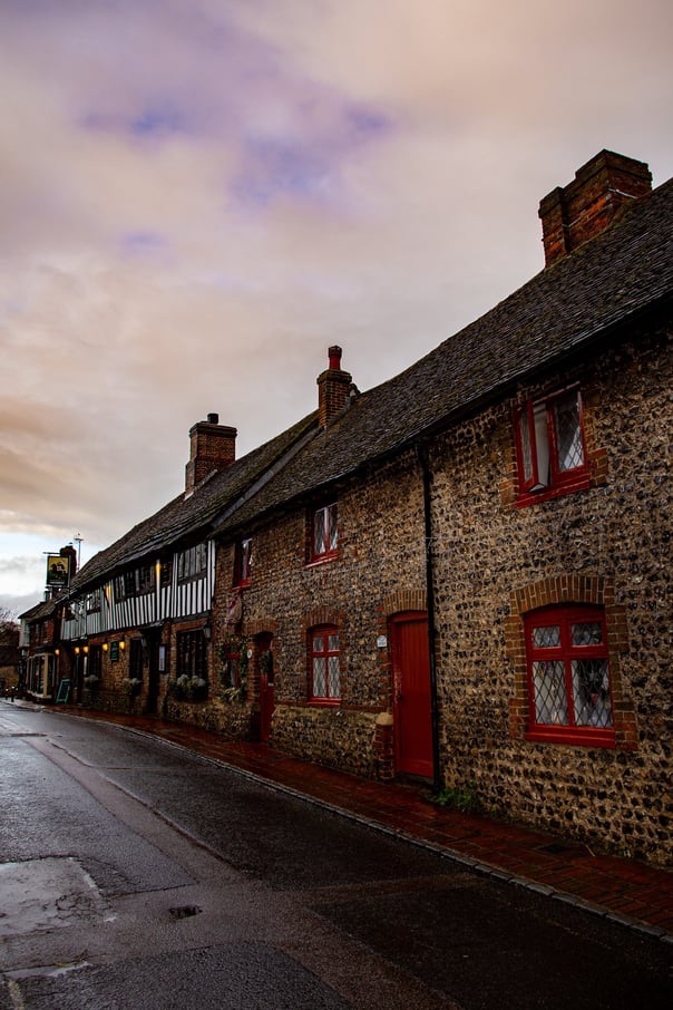 An old street in Alfriston, steeped in history
