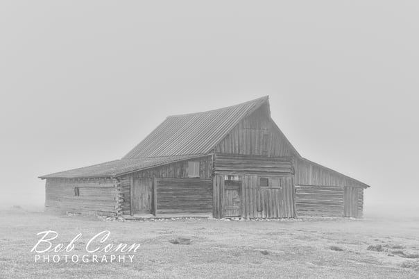 Fog at T. A. Moulton barn