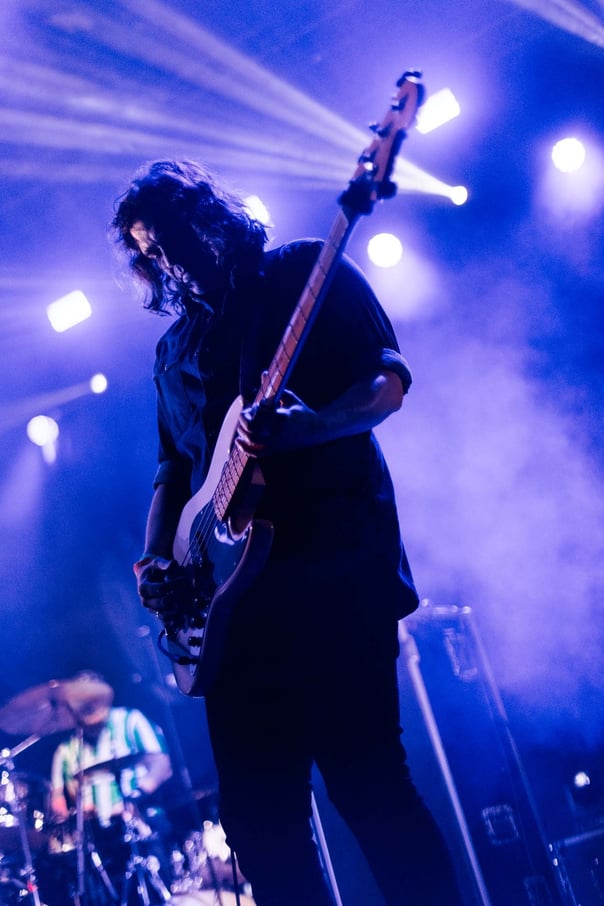 Joel Burton @joelyplaysbass from The Lachy Doley group performing at Bliuzo Naktys Festival in Lithuania 2023