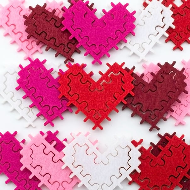 felt hearts