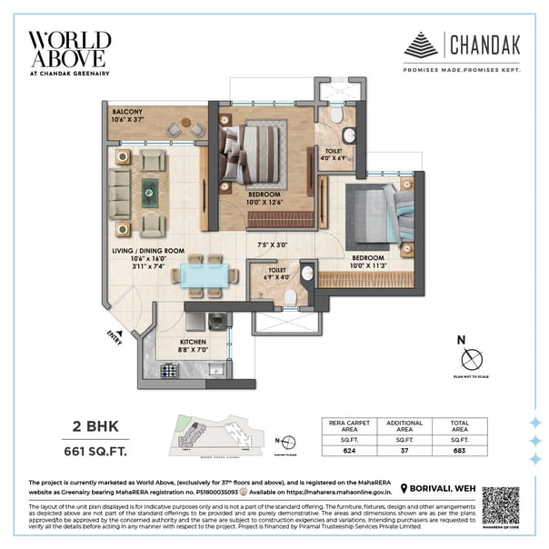 FLOOR PLAN CHANDAK GREENAIRY BORIVALI EAST, FLOOR PLAN CHANDAK MAGATHANE BORIVALI EAST