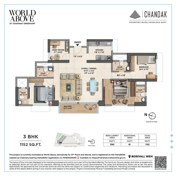 FLOOR PLAN CHANDAK GREENAIRY BORIVALI EAST, FLOOR PLAN CHANDAK MAGATHANE BORIVALI EAST