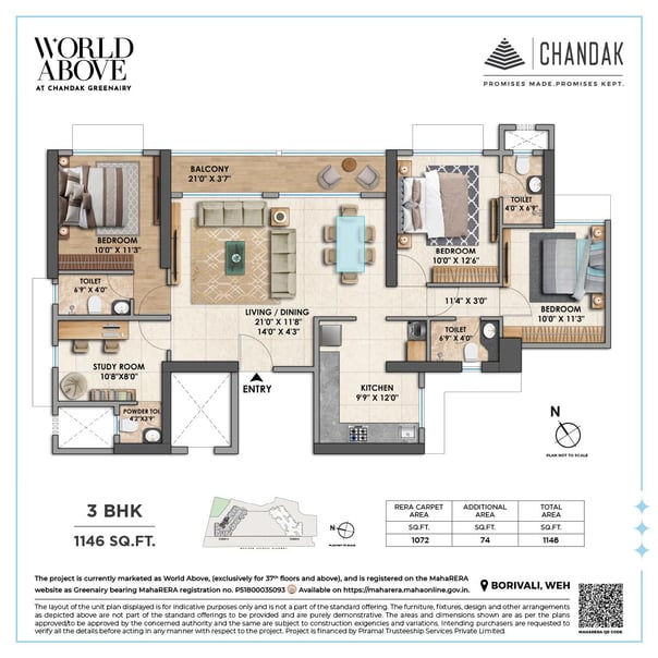 FLOOR PLAN CHANDAK GREENAIRY BORIVALI EAST, FLOOR PLAN CHANDAK MAGATHANE BORIVALI EAST